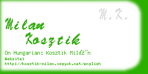 milan kosztik business card